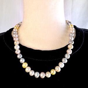 Honora Collection Freshwater Pearls Pastel Multi-color 8-9mm Necklace 18” Long